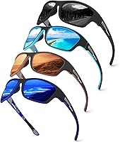 Vista 16 de KUGUAOK Gafas de sol deportivas polarizadas para hombres, para conducir, ciclismo, pesca, gafas de sol 100% con protección UV
