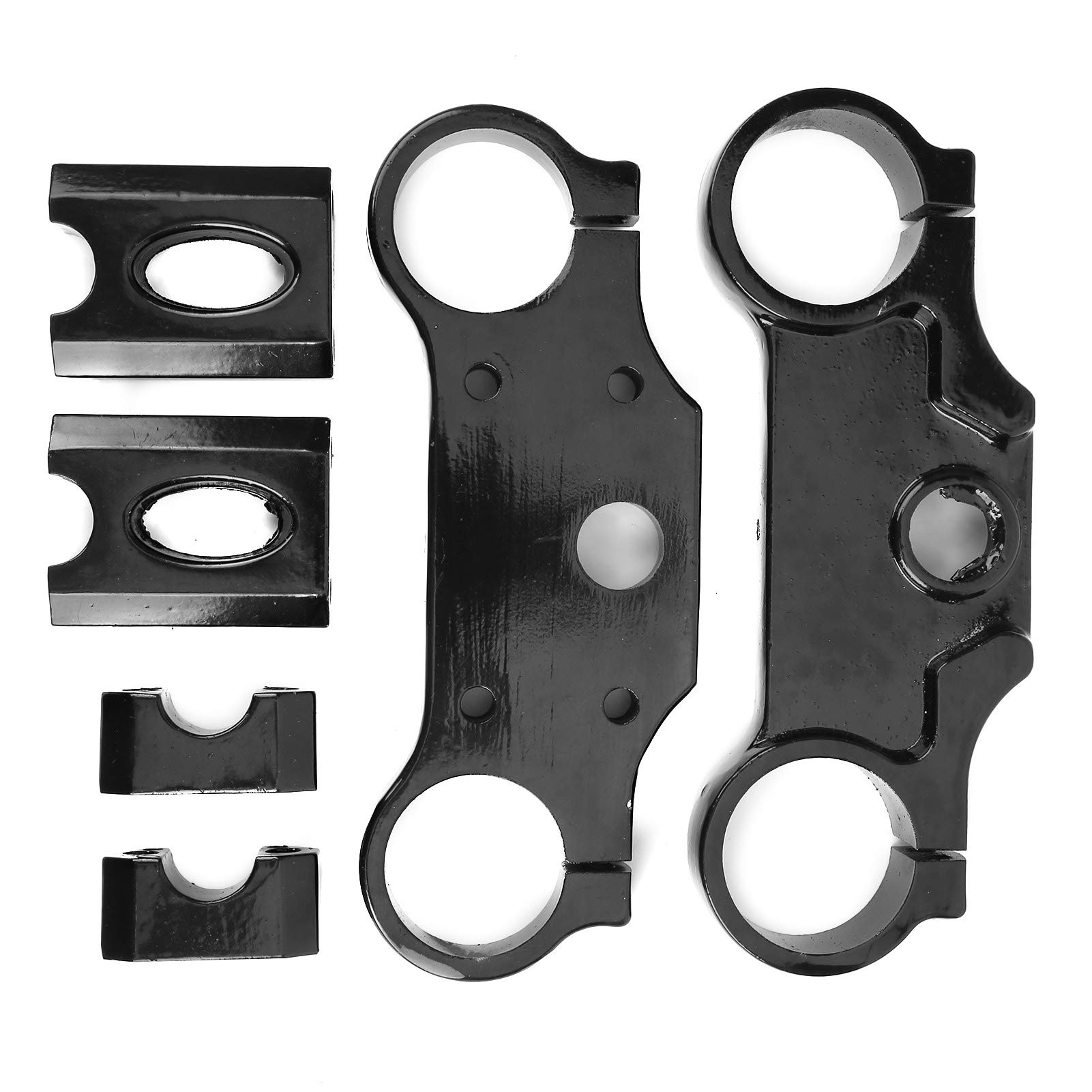 Pince à Triple Arbre, Fydun 6 Pièces Moulage du Guidon Le Noir Assemblage de Pinces de Té de Fourche Accessoire de Véhicule pour Dirt Bike