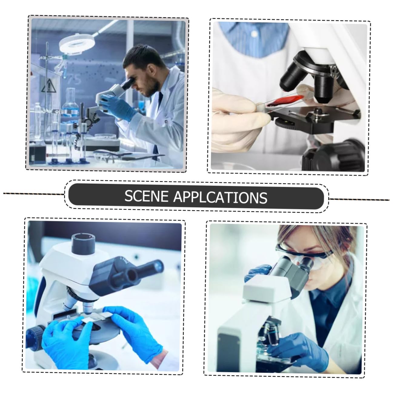 Scatola 100 Pezzi in Plastica Pp Porta Vetrini Microscopio e Chiusura Facile per Conservazione Laboratorio Microscopico Esperimenti