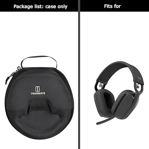 Vista 6 de Estuche rígido de viaje para auriculares inalámbricos Logitech Zone Vibe 100/125, estuche protector de almacenamiento de transporte - Tourmate