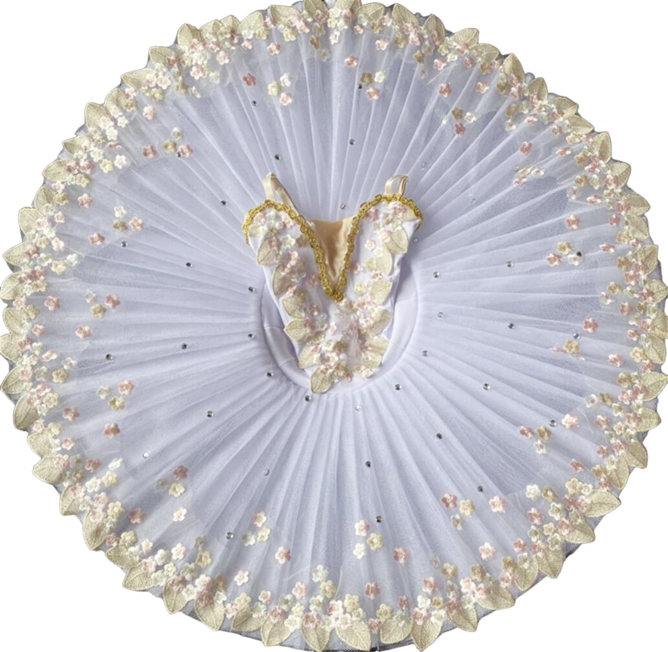 tutù da Balletto per Bambine tutù Ricamato Body da Ballo per Bambine Costumi da Ballerina per Feste Allenamento E Spettacoli(130Cm)