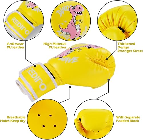 Miniatura 2 de Redipo Kids Boxing Gloves for Boys and Girls, Youth Boxing Training Gloves for Kids 3-15, 4&6OZ Punching Bag Kickboxing Thai Mitts MMA Training