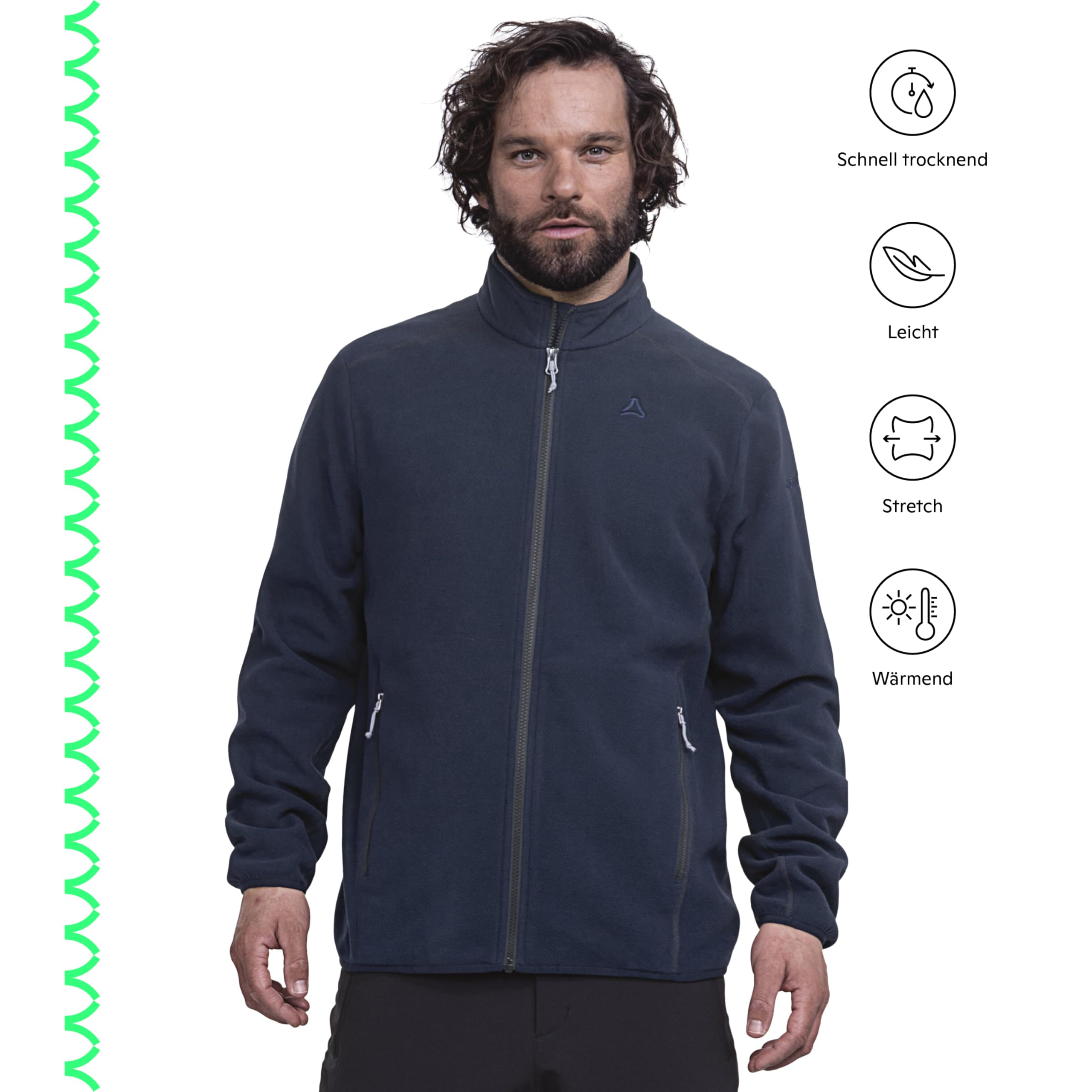 Schöffel Herren Fleece Jk Style Ash MNS, leichte Fleecejacke aus wärmendem Tecnopile, schnelltrocknende Outdoorjacke mit 2-Wege-Stretch – Ansicht 2