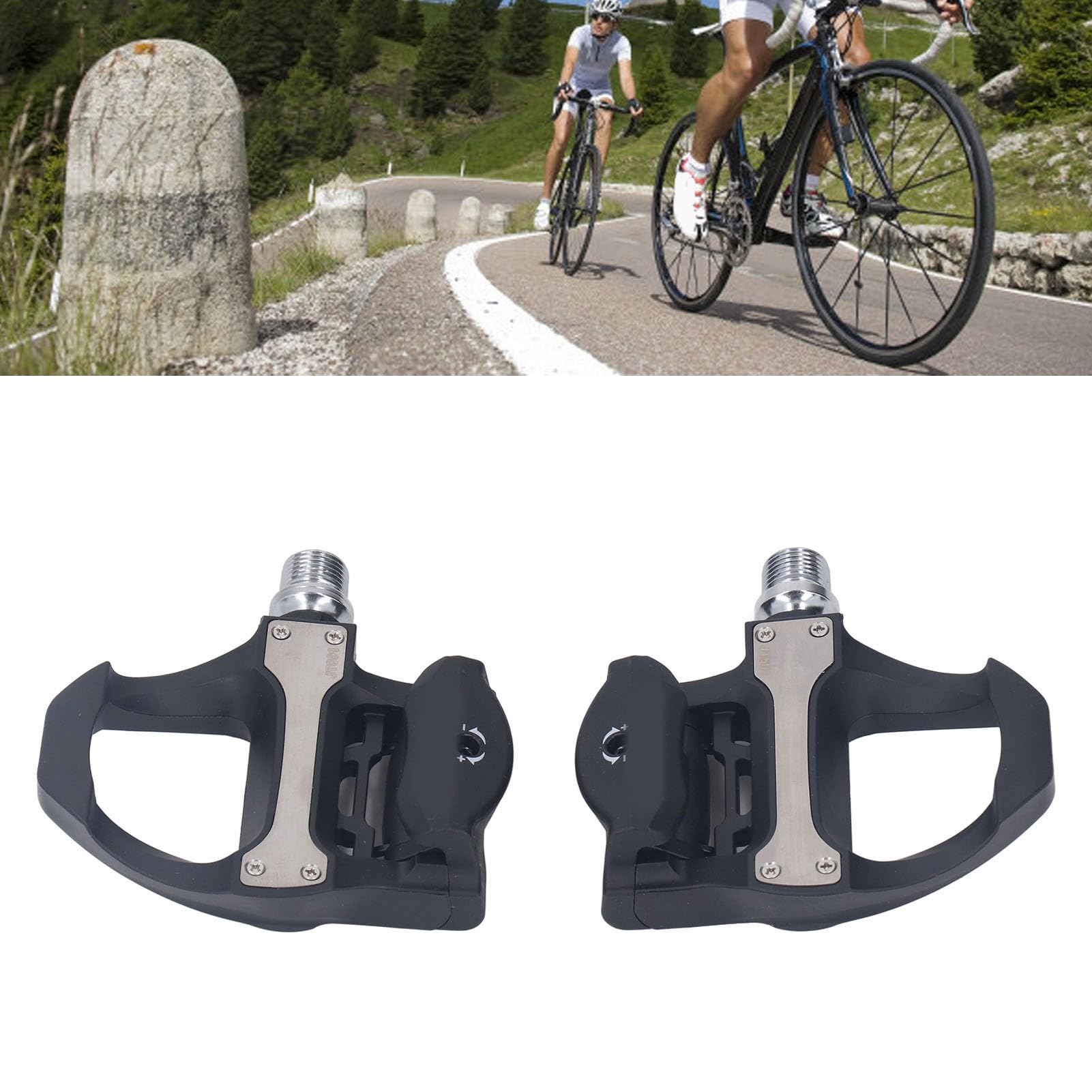 Pedali di bloccaggio con tacchette Set Tacchette con cuscinetti aerodinamici Pedale autobloccante compatibile con il Pedali in nylon leggeri ad alta resistenza per