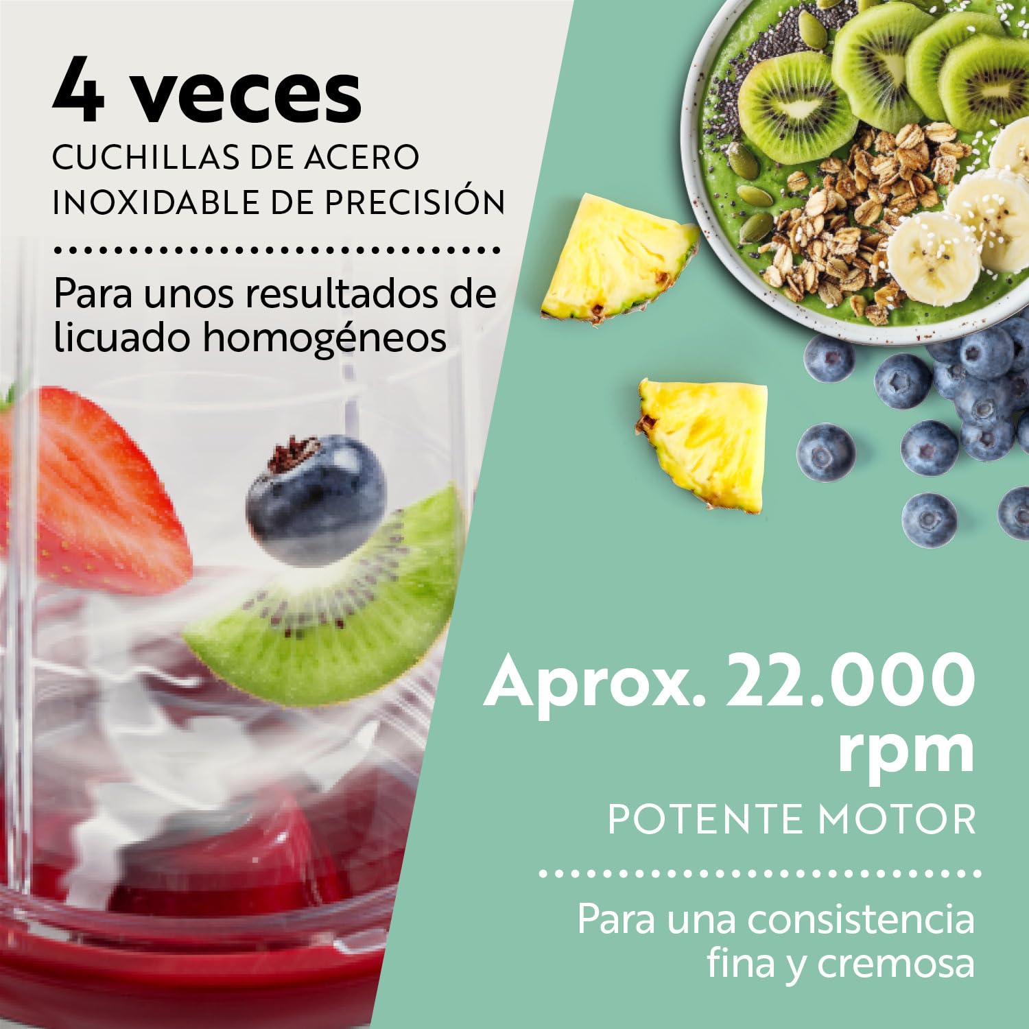 GOURMETmaxx Mr. Magic Mixer | Smoothie Maker con pack de accesorios XXL | Batidora de pie 18 piezas | Con tapas herméticas a prueba de fugas | Procesador de alimentos para batidos, smoothies, etc.