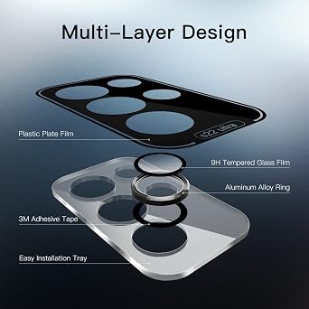 JETech Camera Lens Protector for Samsung Galaxy S22 Ultra 5G 6.8-Inch, 9H Tempered Glass Metal Individual Ring Cover, Easy Installation Tray, HD Clear, 1 Set (Phantom Black)
