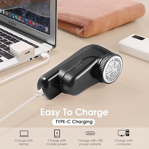 Miniatura 6 de Afeitadora de tela, afeitadora de suéter recargable, afeitadora de pelusa con cuchillas de 6 hojas, removedor de pelusa eléctrico para ropa y