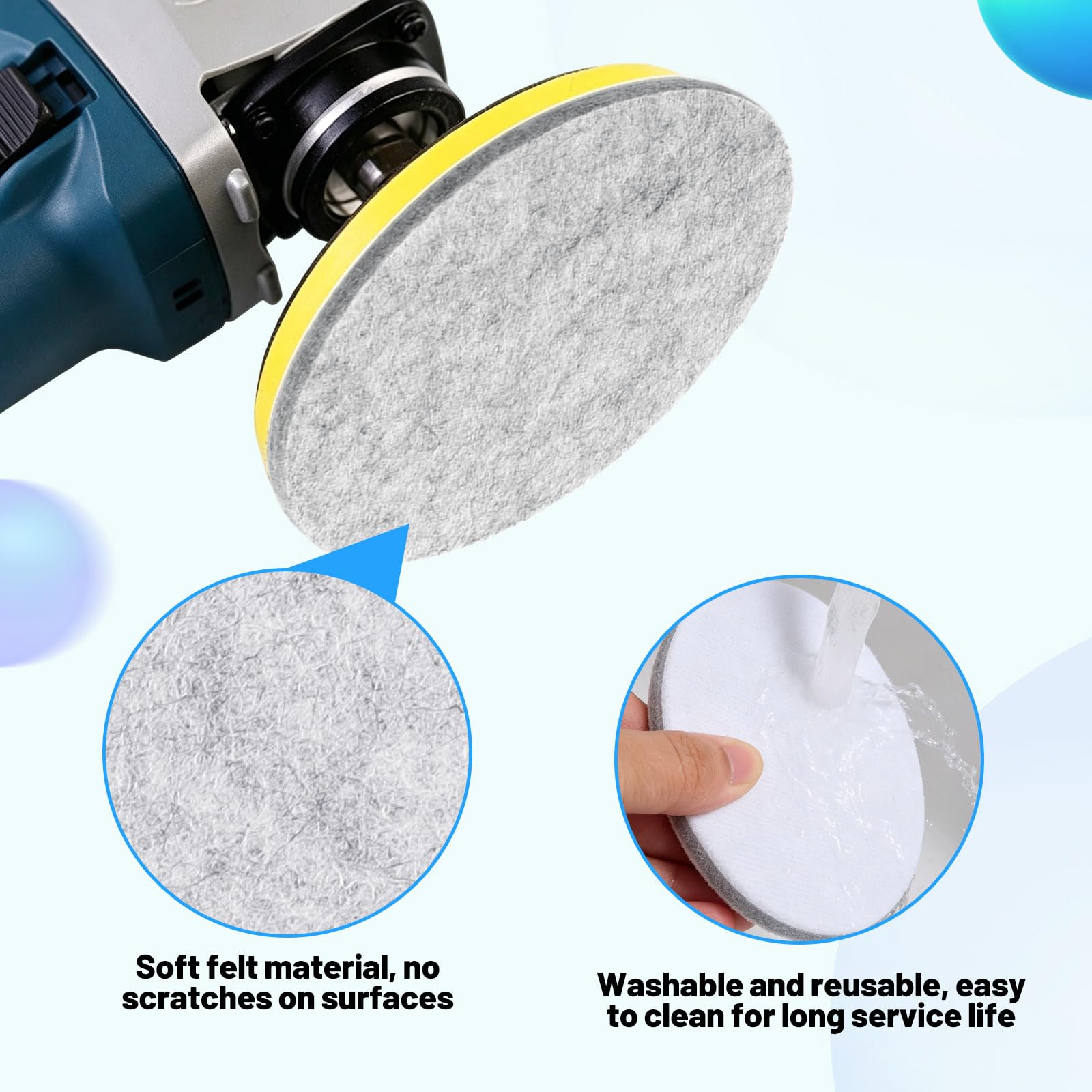 Disque a Polir 125mm Ponceuse Polissage Voiture Souple Lavable Compatible Bosch Festool Metabo Mirka FLEX