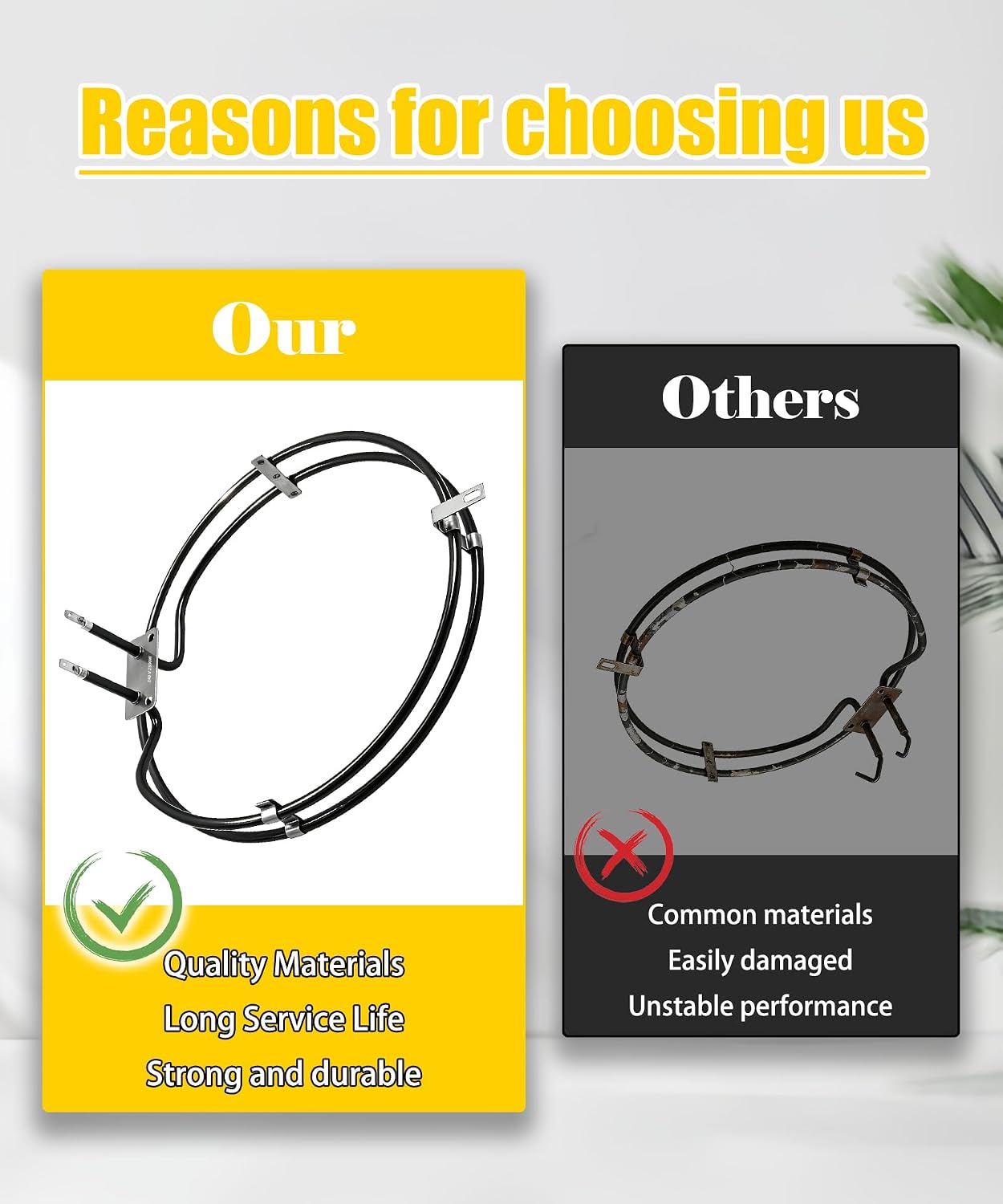 WB44T10053 Oven Convex Heating Element Fits for GE & Kenmore Range Stove Oven, Circular Convection Heating Element 240V 2500W