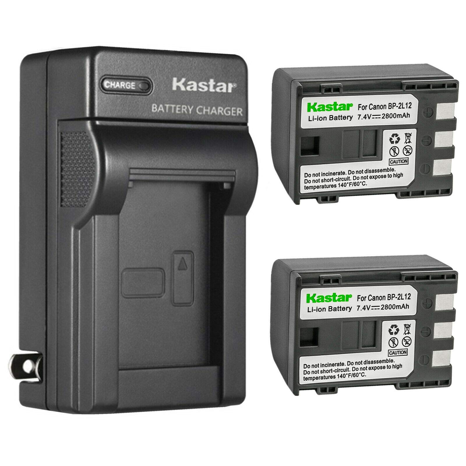 Kastar 2-Pack Battery and AC Wall Charger Replacement for Canon VIXIA HF R11, HG10, HV20, HV30, HV40, ZR100, ZR200, ZR300, ZR400, ZR500, ZR600, ZR700,