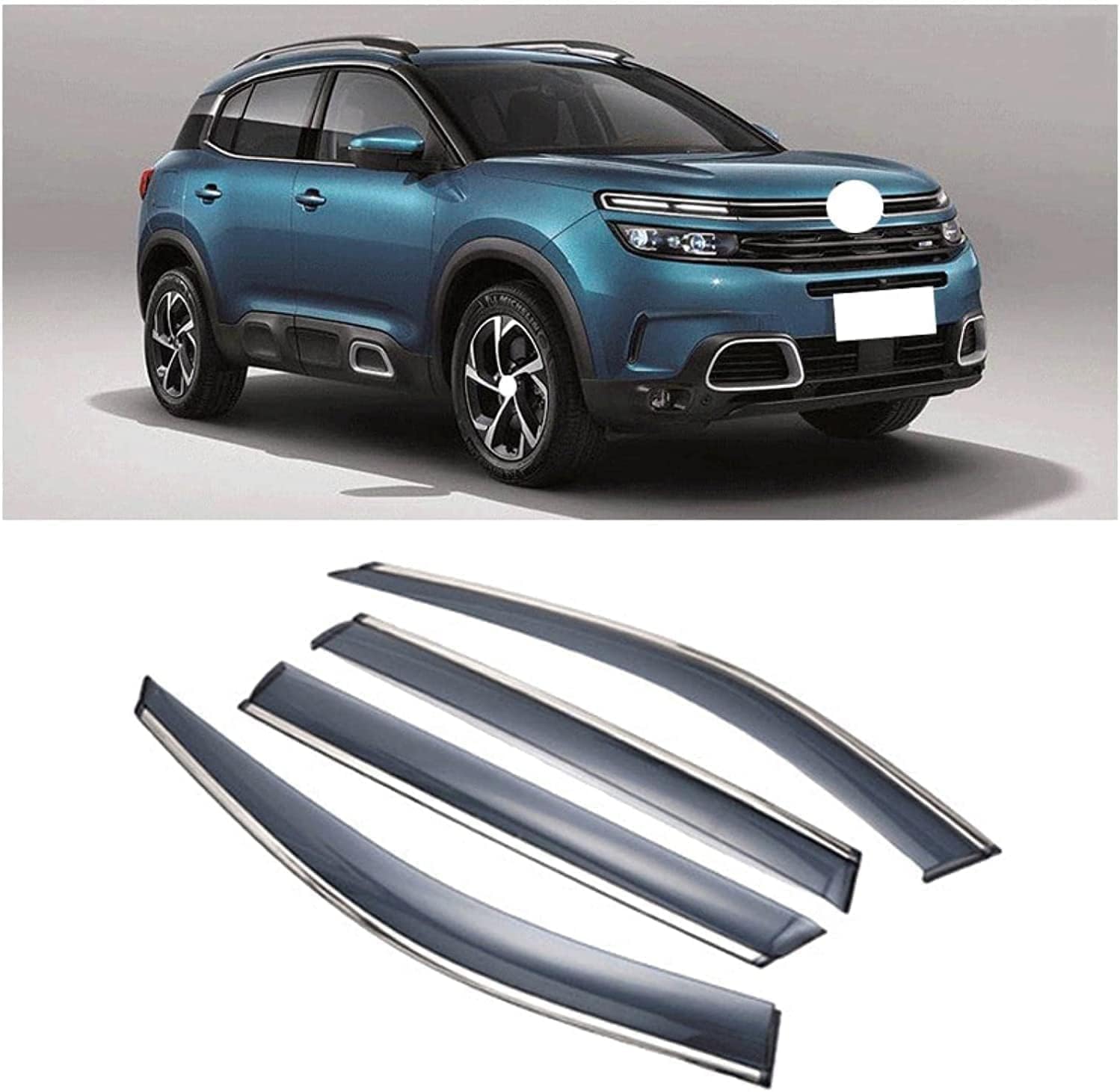 PANXUC Car Wind Deflectors for Nissan Patrol Y61 1998-2004, Side Window Wind Rain Deflector Window Visor Sun Rain Guard Smoke Guards