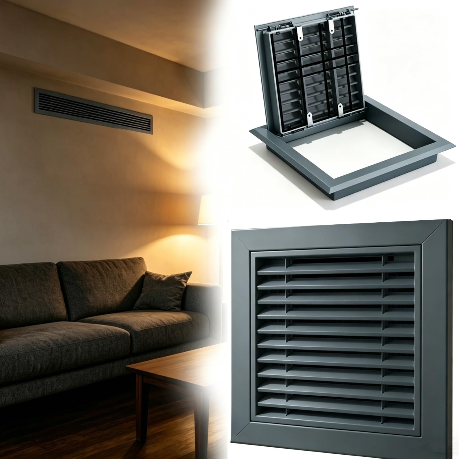 Grille d'aération robuste en aluminium éliminant les bruits de flux pour grand bâtiment commercial