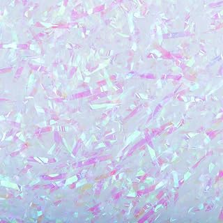 100 Grams Basket Filler Paper Shred, Sparkly Iridescent Film PP Hamper Shreds & Strands Shredded Grass Stuffer Crinkle Confetti Raffia Paper Gift Box Filler for DIY Gift Wrapping & Basket Filling (Iridescent)