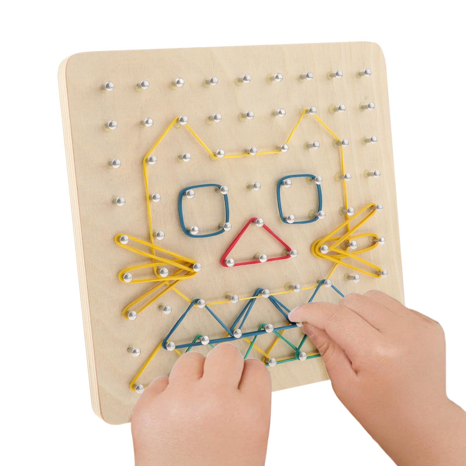 Juego de Geoplanos de Madera. Material Didáctico Matemático Manipulativo.