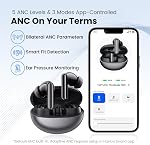 HAYLOU Flowbuds N55 Ecouteurs sans fil, Bluetooth, annulation du bruit hybride 6.0 avec 6 HD Des micros, LDAC Audio Hi-Res 40H L'heure du jeu, IPX5 Imperméable, détection dans l'oreille, personnalisable EQ Voie APP
