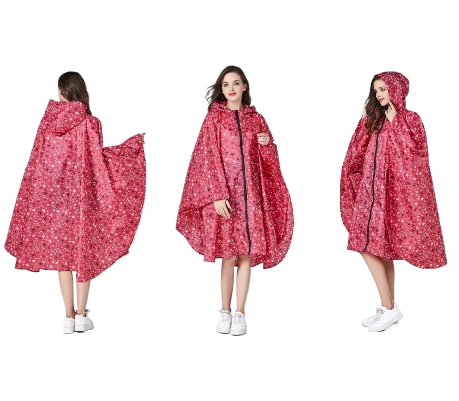 Poncho Impermeable Poncho impermeable for mujer, colorido con capucha y cremallera, ideal for actividades al aire libre, senderismo, camping, etc