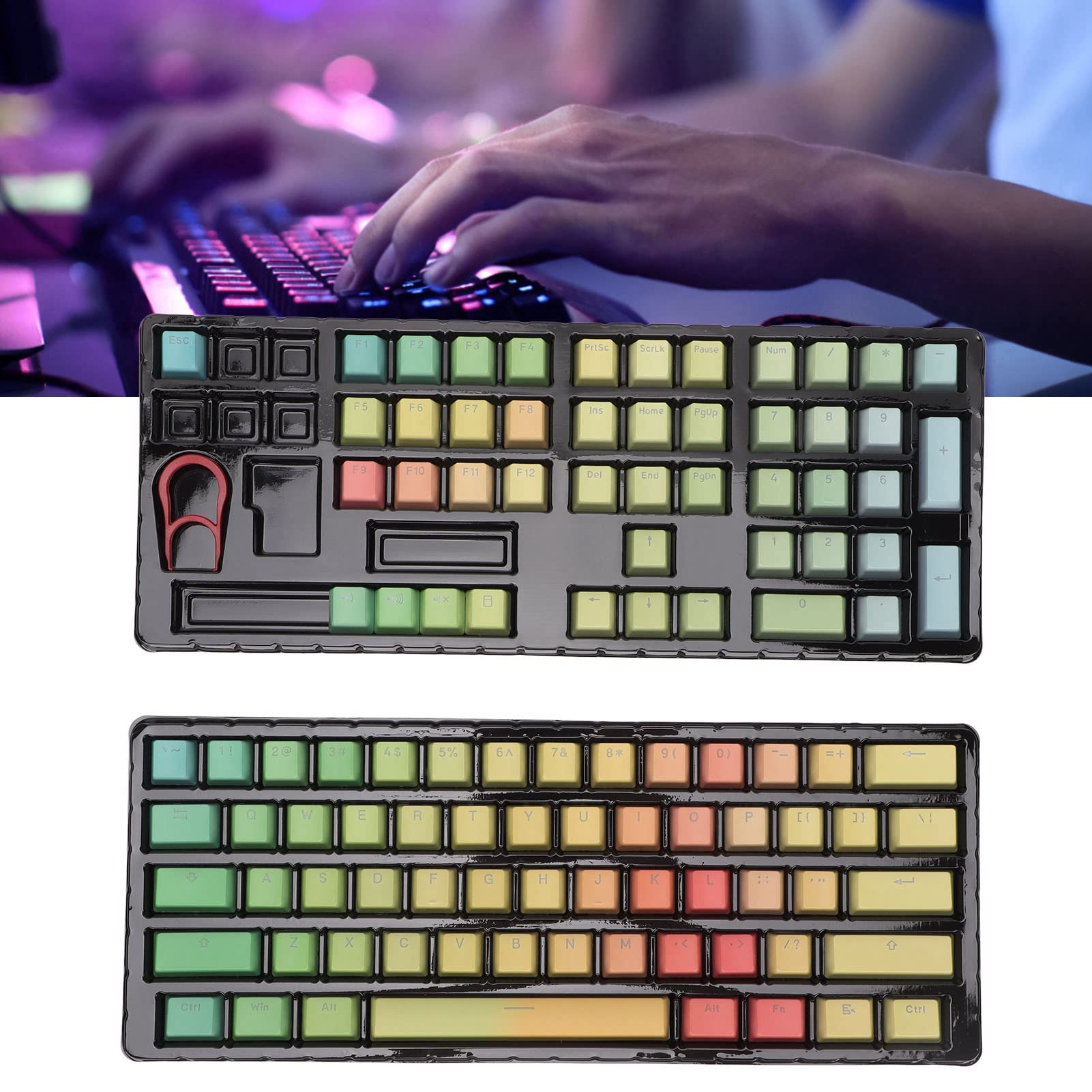 PBT Gradiënt Keycaps Set 1.7mm Dikte Cherry Profiel Voor Mechanisch Toetsenbord Ansi Iso