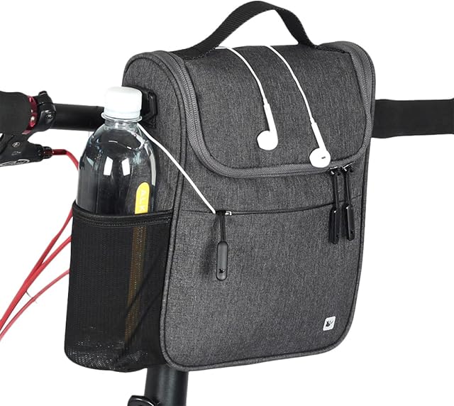 Apradas Front Frame Top Tube Storage Bag Bicycle Handlebar Bag Black,Bike Basket Bag Bicycle Front Bag Shoulder Bag Large Capacity with Removable Shoulder Strap