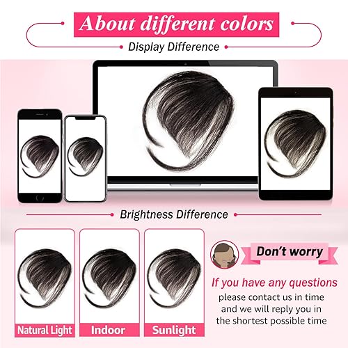 Miniatura 5 de Flequillo con clip, extensiones de cabello 100% humano, flequillo rubio con pinzas, flequillo de aire rubio con sienes, para mujer, flequillo