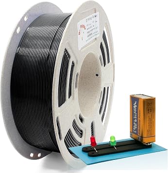 Reprapper Conductive PLA Filament 1.75mm  0.03mm 2.2lb 1kg for 3D Printer Black