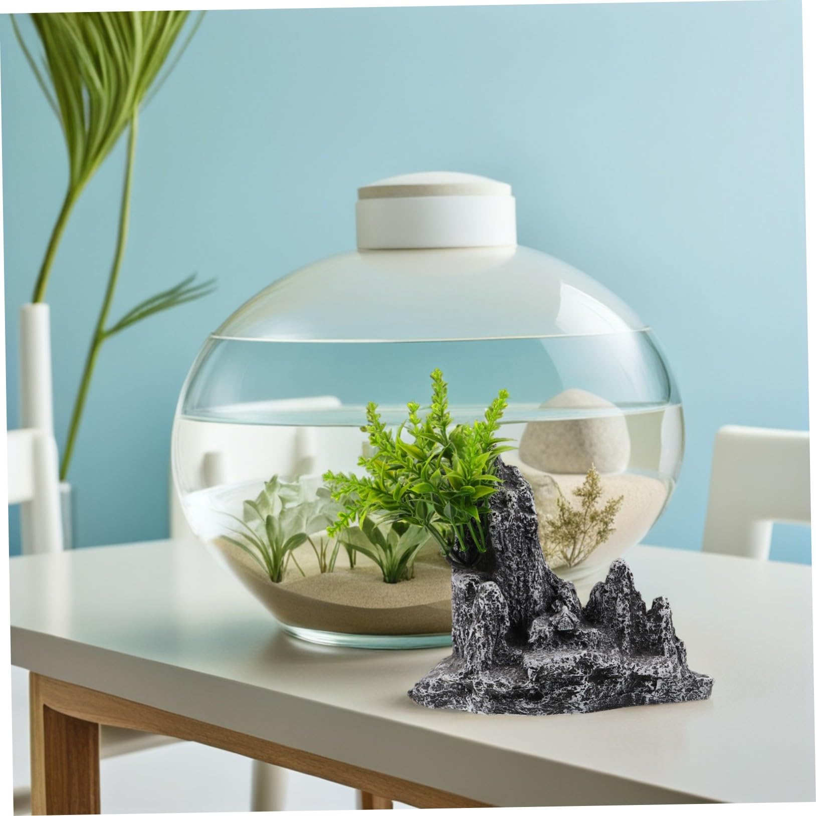 Gatuida Aquarium Rock Decor Simulated Mountain Sculpture Garden Accessories For Fish Tank Landscaping Safe Artificial Aquarium Rockery For Indoor Outdoor Miniature Garden