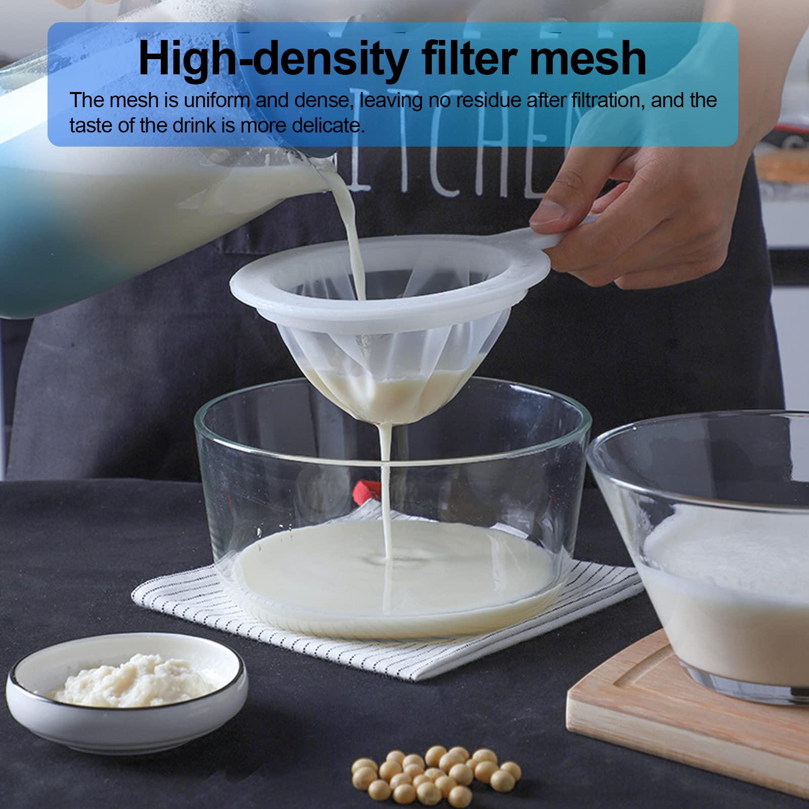 Set 4 Filtri In Nylon Per Cucina - Maglie 200/300/400/450 Per Latte, Vino, Liquori - Foto 7