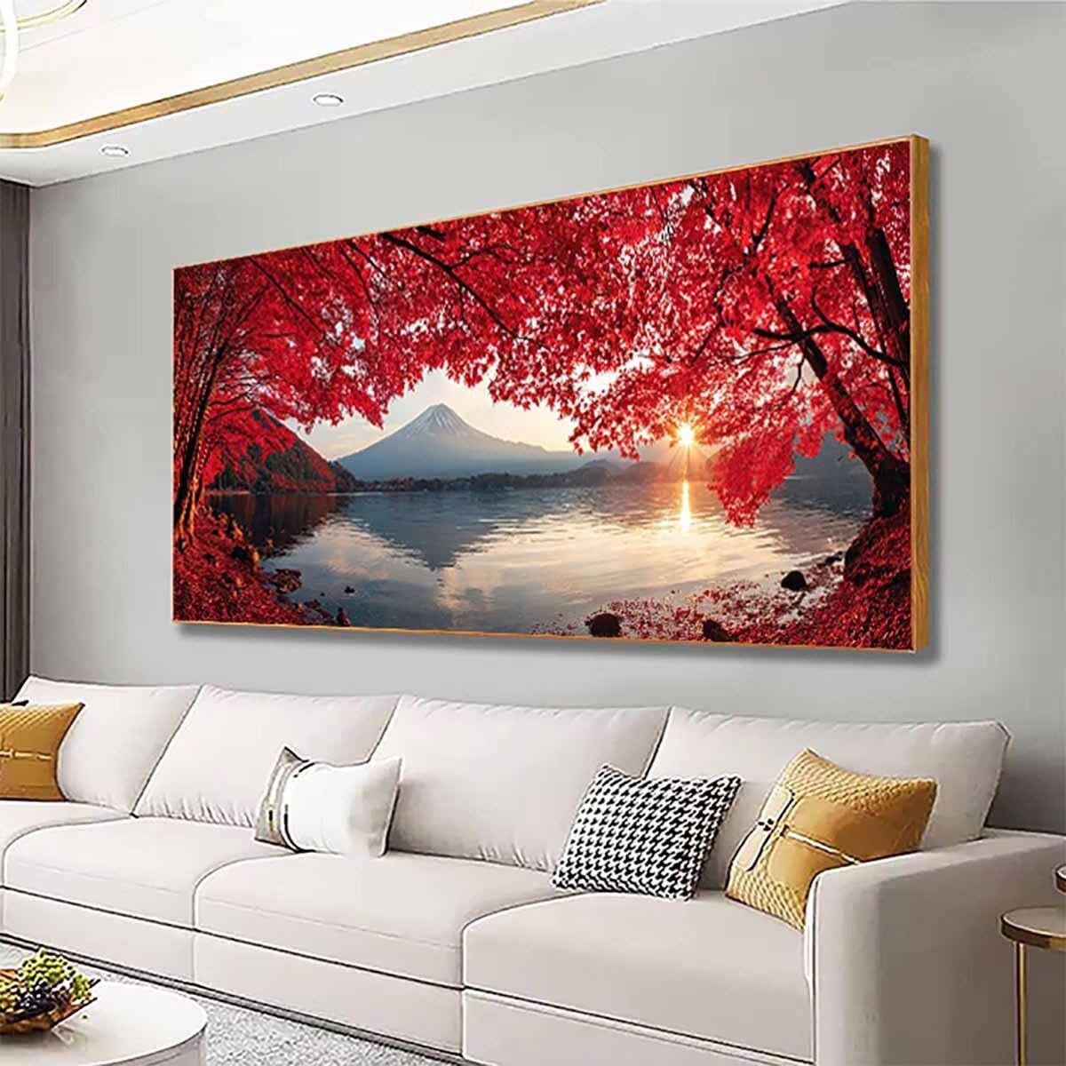 Zestawy artystyczne z drzewem diamentowym dla dorosłych, diamentowy obraz Fuji, kryształowe zestawy artystyczne dla dorosłych, dzieci, DIY, 5D, kwadratowe, pełne wiercenie, klejnot, kropki, haft