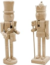 Spetebo Nutcracker Figure 26 cm Wooden for Designing Yourself – Set of 2 – Christmas Decoration Figure for Painting – Christmas Figure Advent Figure Wooden Figure Wooden Soldier DIY Table Decoration
