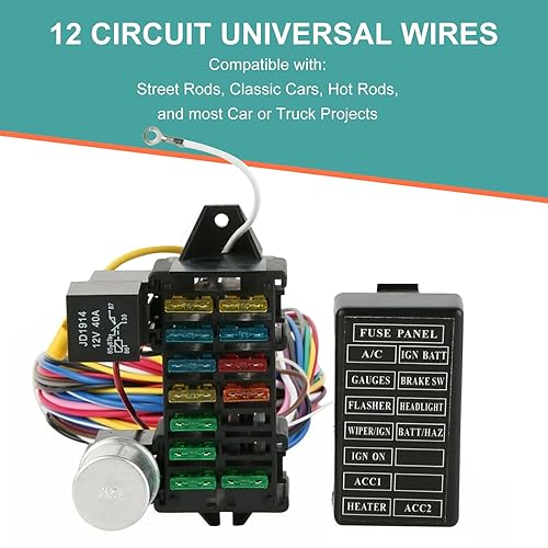 Miniatura 2 de Arnés universal de 12 cables de circuito apto para cables Muscle Car Hot Rod Street Rod XL