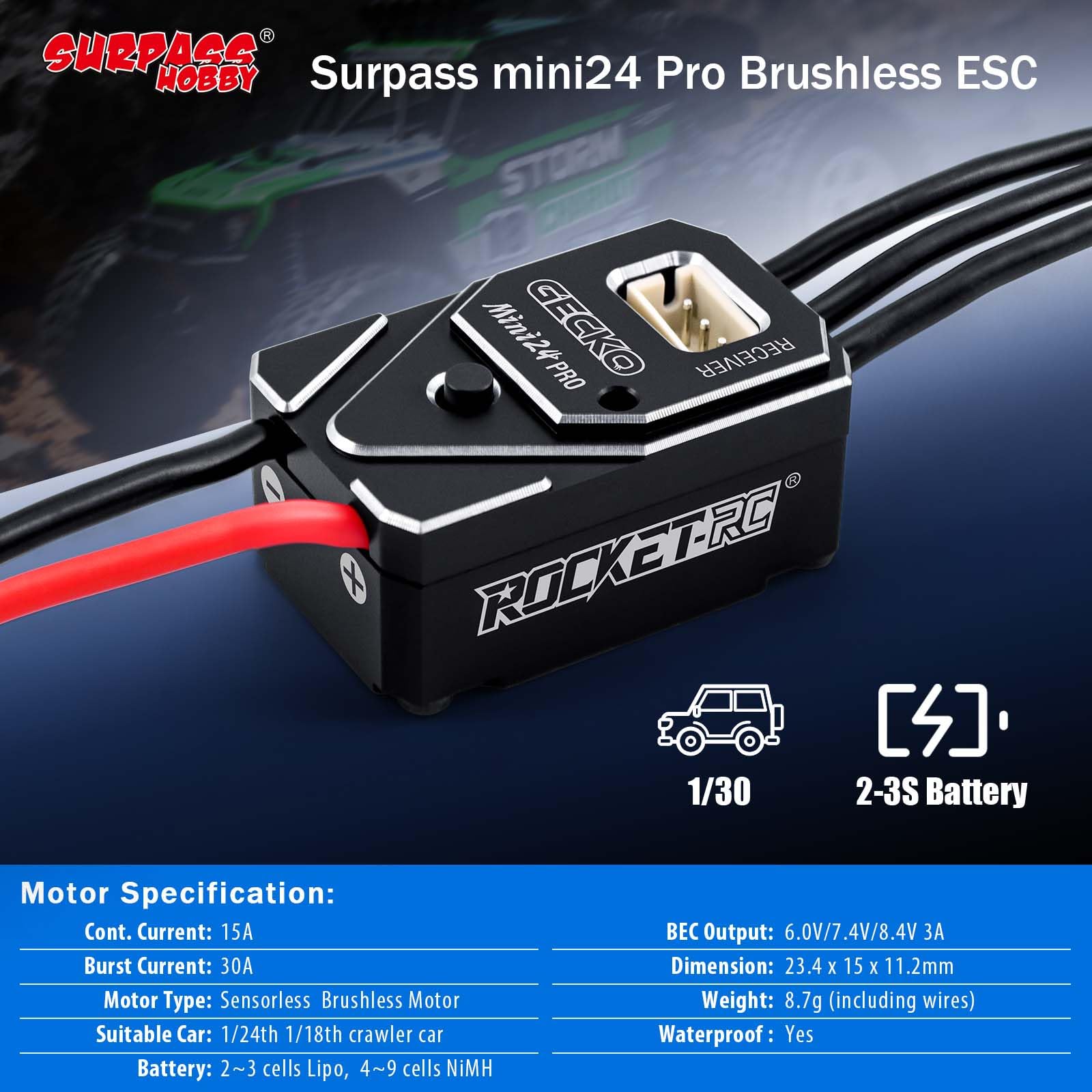 Surpass Hobby 1212 3500KV Motore Brushless con 25A Brushless Esc Combo per 1/30 Assiale SCX30