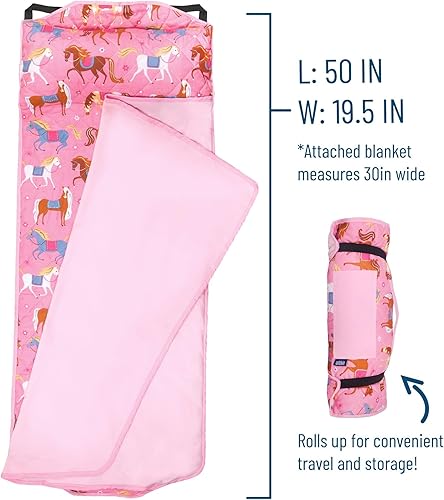 Miniatura 4 de Wildkin Tapete acolchado moderno de microfibra para siesta con almohada reutilizable para niños y niñas, ideal para dormir en primaria, materiales