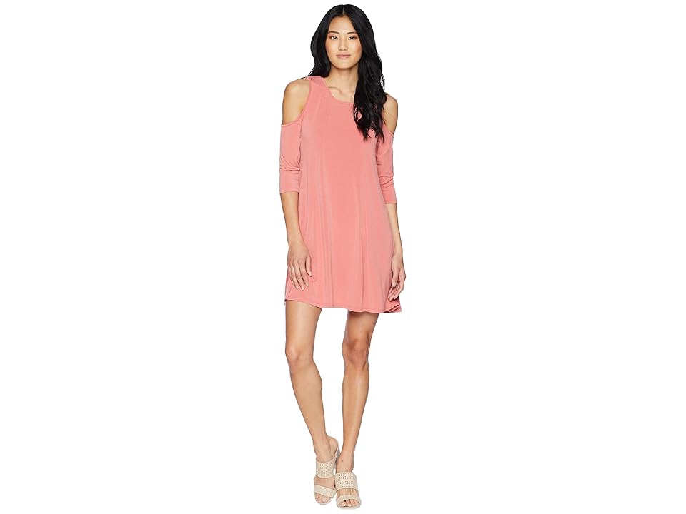 

BCBGeneration Cold Shoulder Short Sleeve Dress (Dusty Rose) Women's Dress, Pink