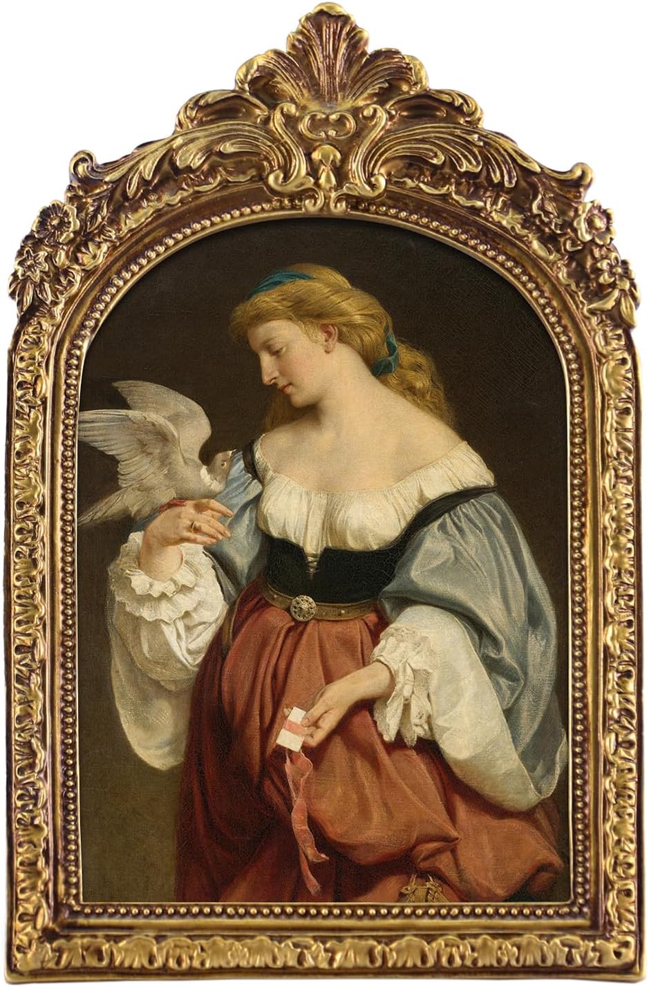 FOLKOR Vintage Canvas Wall Art Decor for Hallway Entryway Staircase, Classical Portrait Oil Paintings Prints with 5x7 Picture Frame, Retro Wall Decor for Desk Table Shelf Gallery Wall Decoration