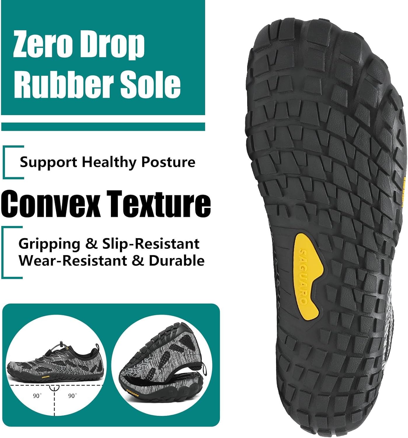 SAGUARO Womens Mens Barefoot Shoes Minimalist Trail Runner Wide Toe Box Zero Drop Outdoor Cross Training Shoe - Image 6