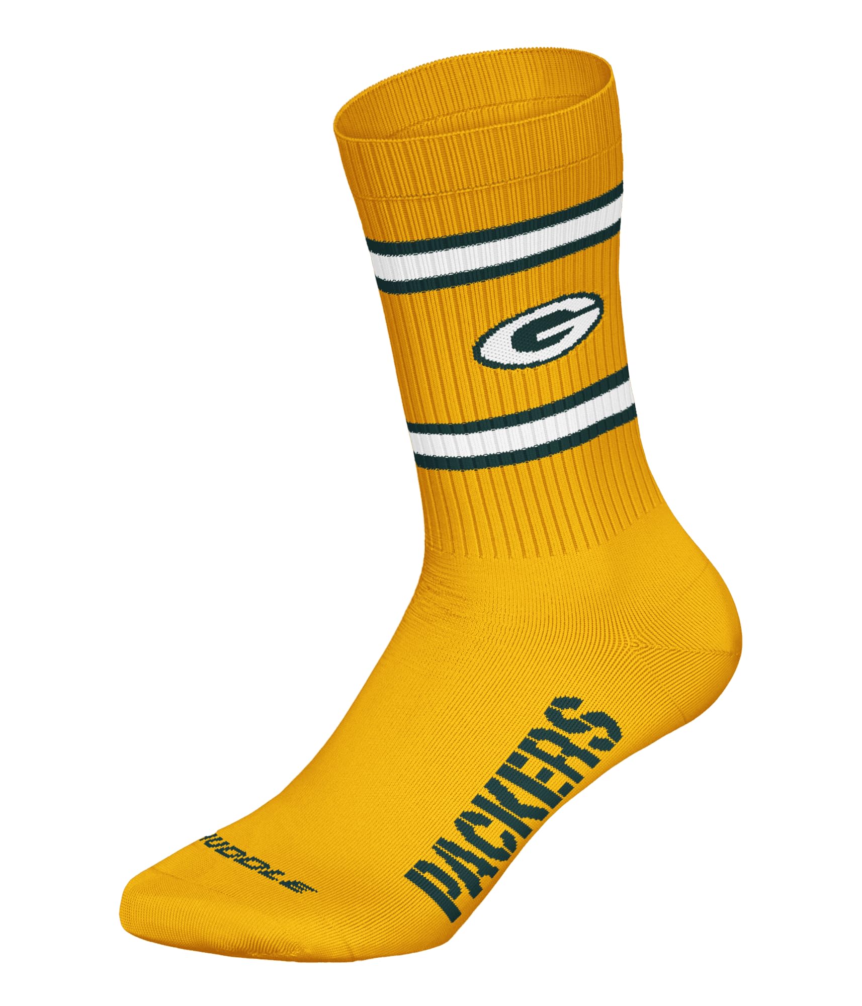 GREEN BAY PACKERS 3pk Crew Socks - GRN/WHT/YEL - 43/46