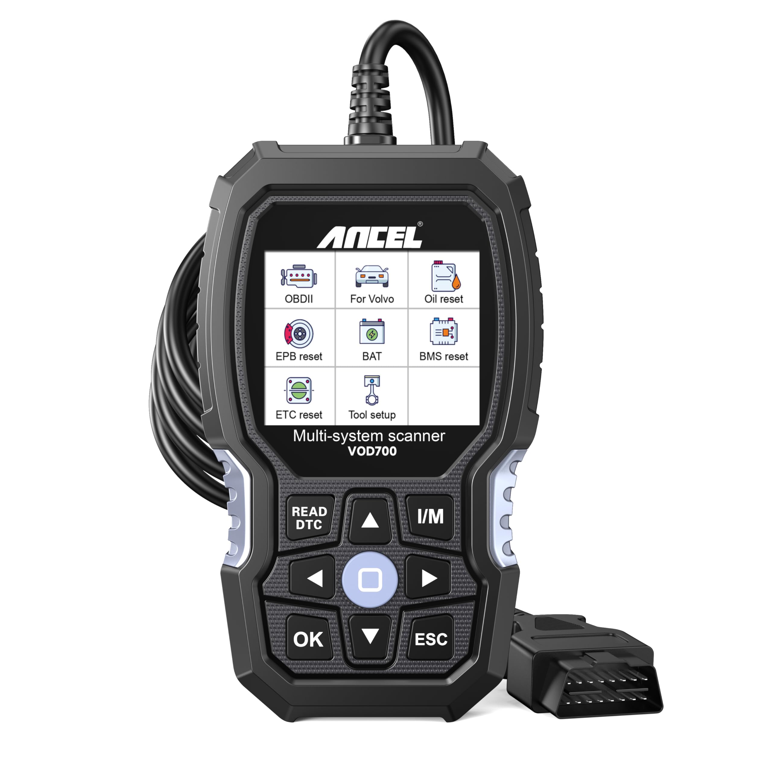 ANCEL VOD700 All System OBD2 Scanner Fits for Volvo Car Code Reader Full Function Diagnostic Scan Tool ABS Bleeding Injector Oil ETC SRL BMS EPB TPMS Reset Tool