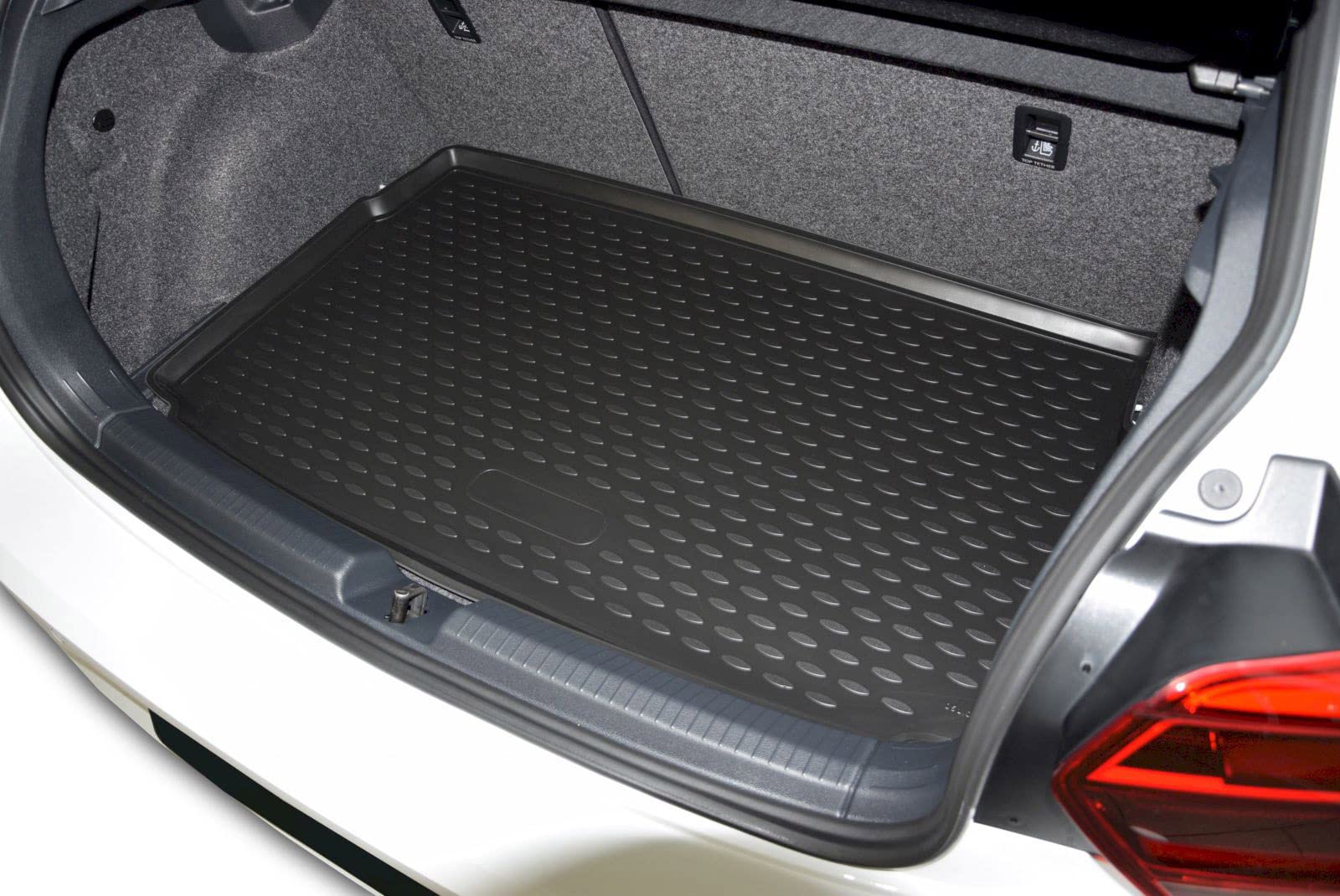 J&J AUTOMOTIVE Vasca Bagagliaio in TPE Gomma per Volkswagen Polo 6 Dal 2017, Proteggi Baule con Bordo Alto 3-5 cm, Antiscivolo, Colore Nero, Premium