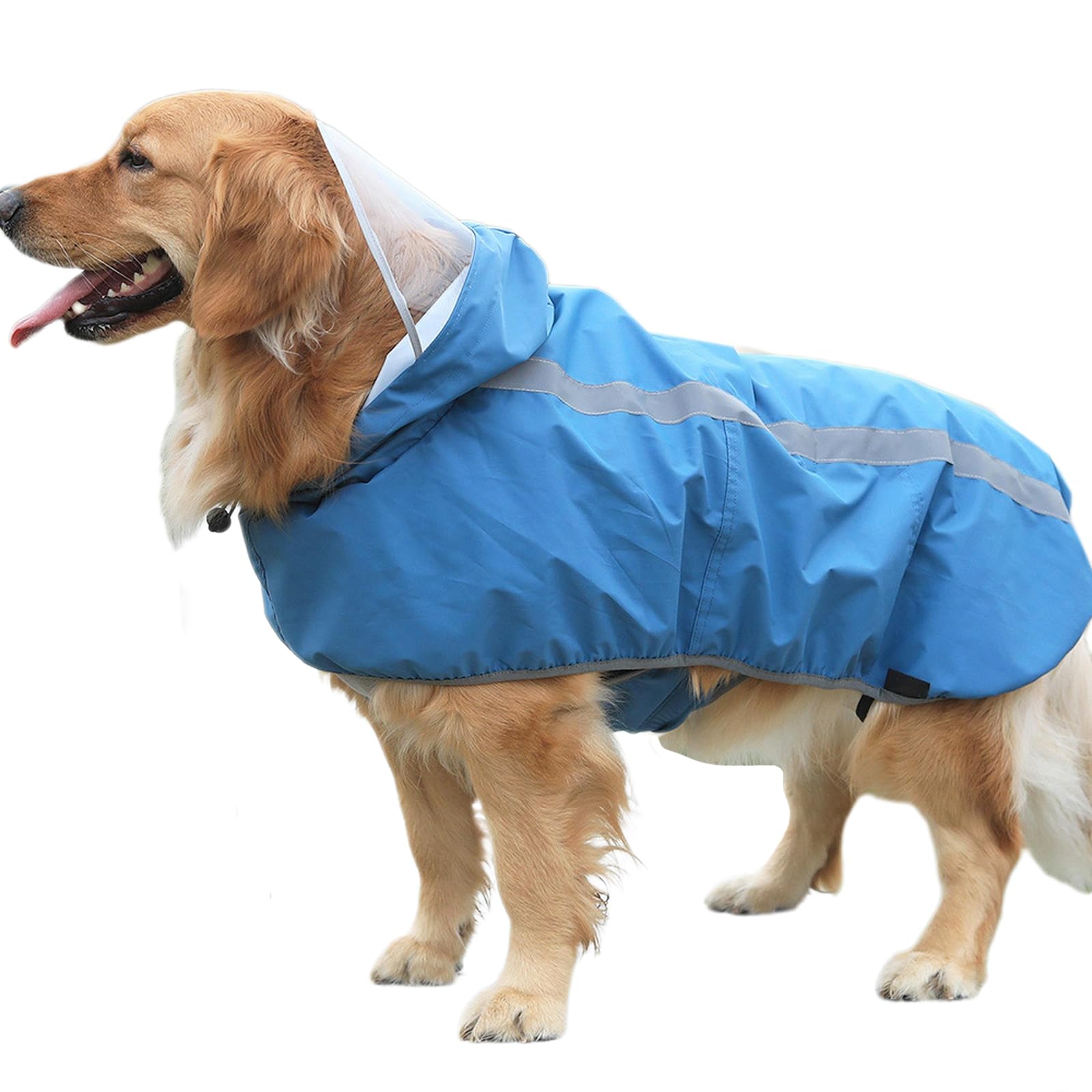 Chubasquero para Perros Grandes, Chaqueta de Lluvia Ajustable para Perros, Poncho de Lluvia para Perros con Orificio para Correa y Tira Reflectante, Sudaderas Impermeables para Perros