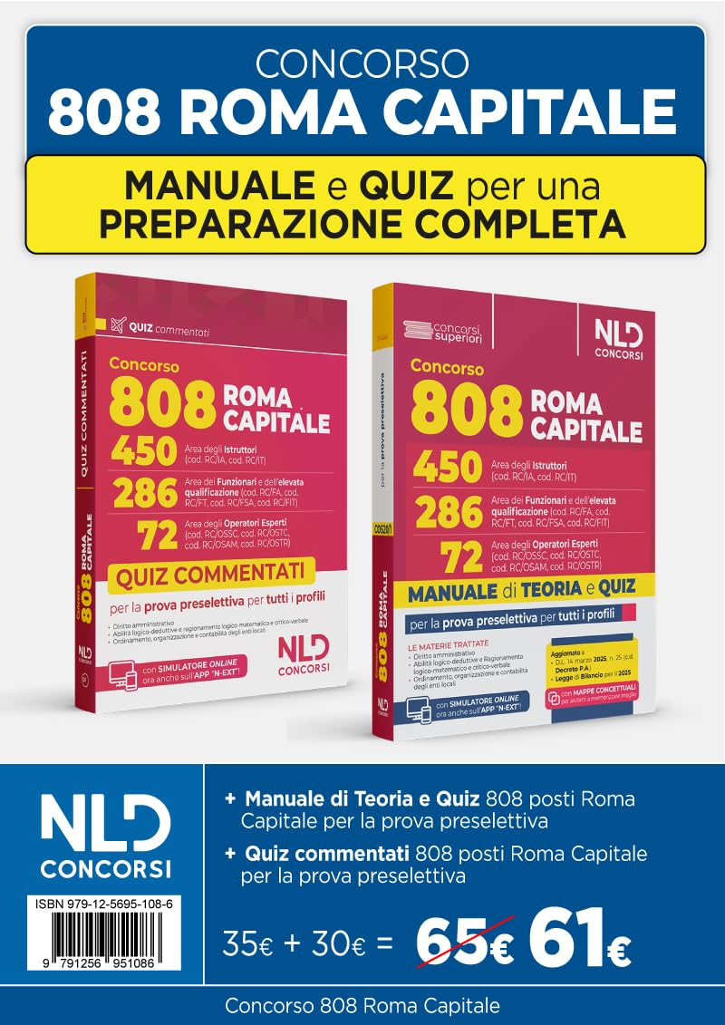 Kit manuale + quiz commentati per il concorso 808 Roma Capitale per la prova preselettiva comune a tutti i profili. Nuova ediz. Con espansione online