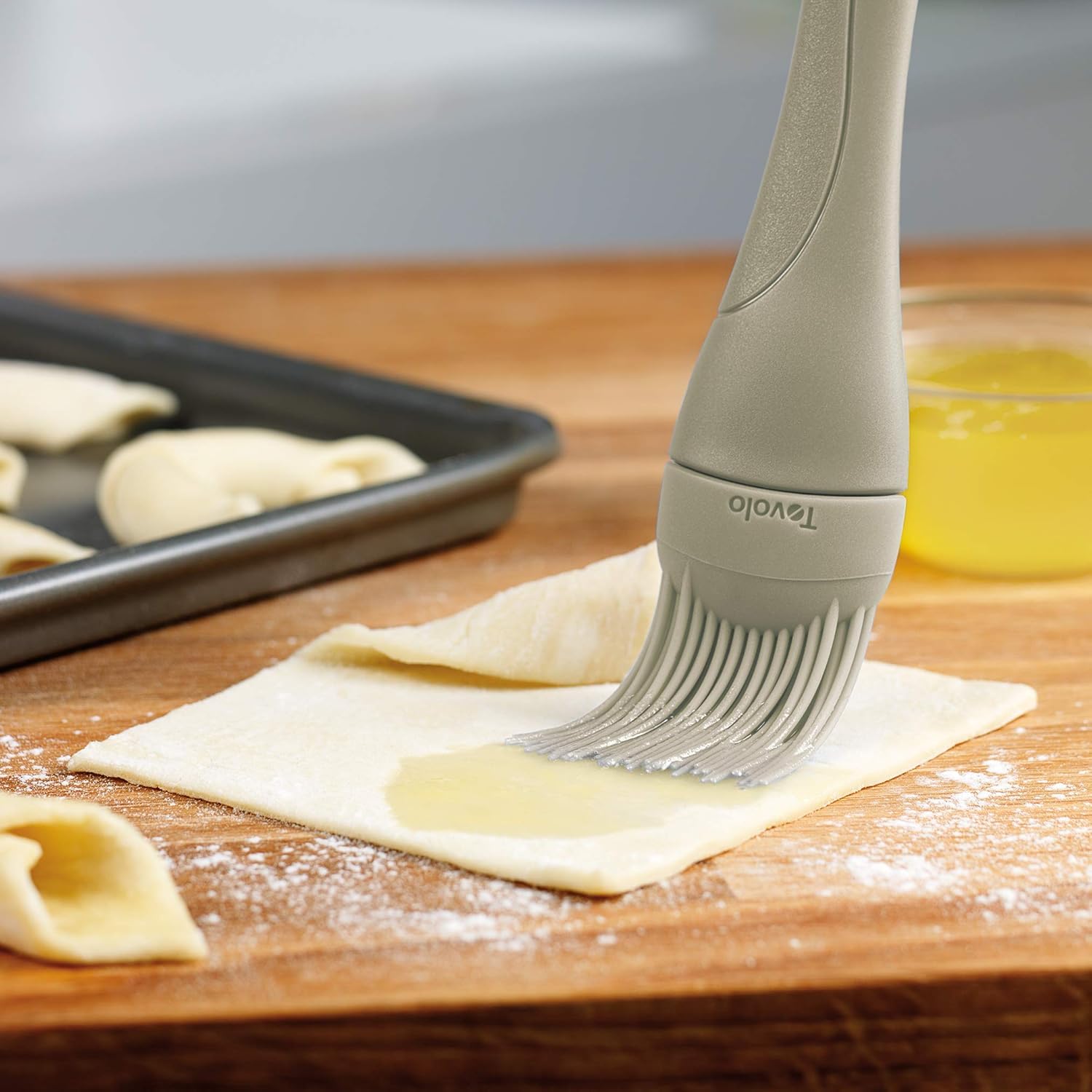 Tovolo Small 7” Heat Resistant Kitchen Silicone Cooking Brush Great for Pastry Baking Basting Sauces Marinades Glazing Oil Brushing Baste Meats Pastries Cakes Desserts, Slate Gray: Home & Kitchen