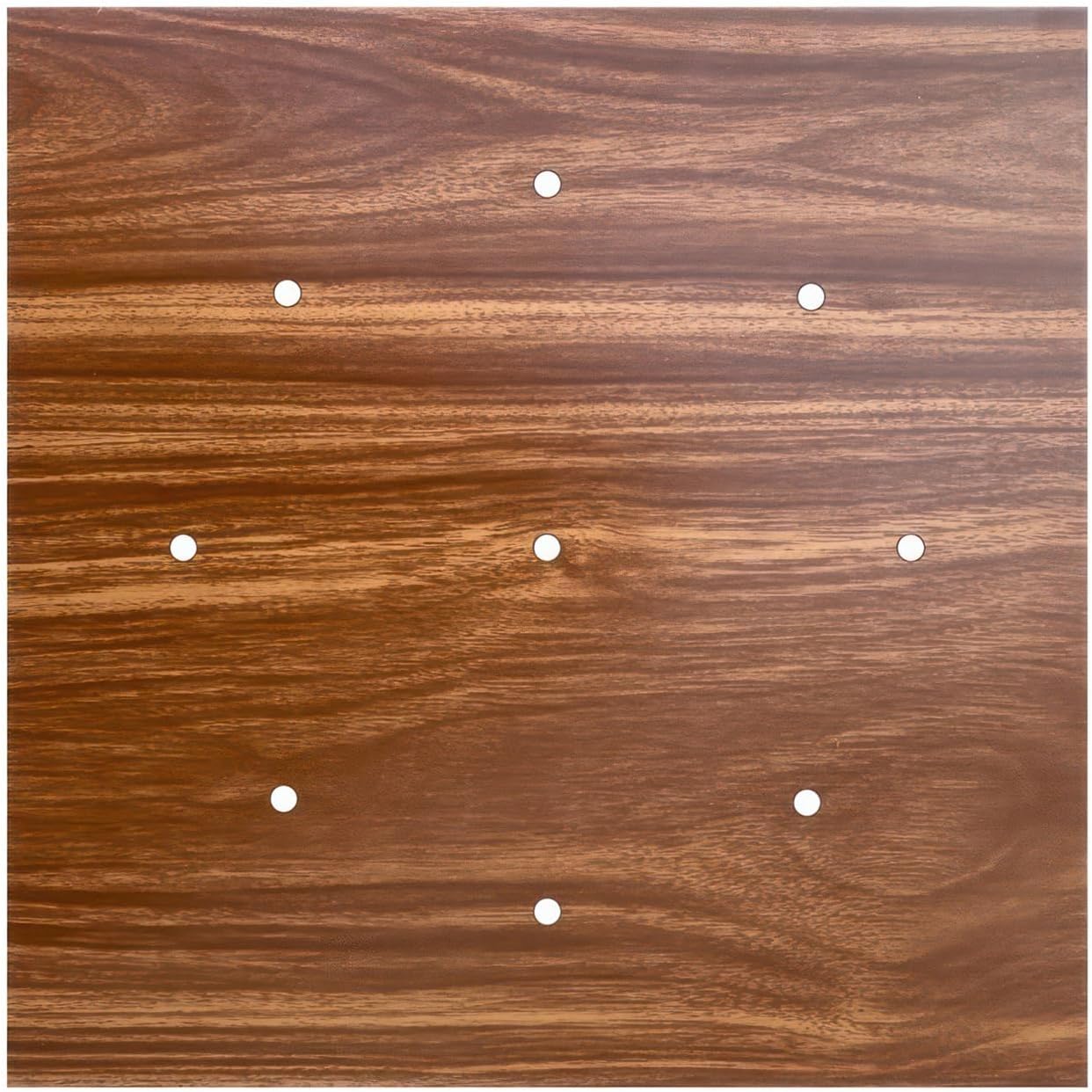 Large Square Rose-One Panel, 400 mm with 9 Holes and 4 Side Holes - Wood by Creative Cables