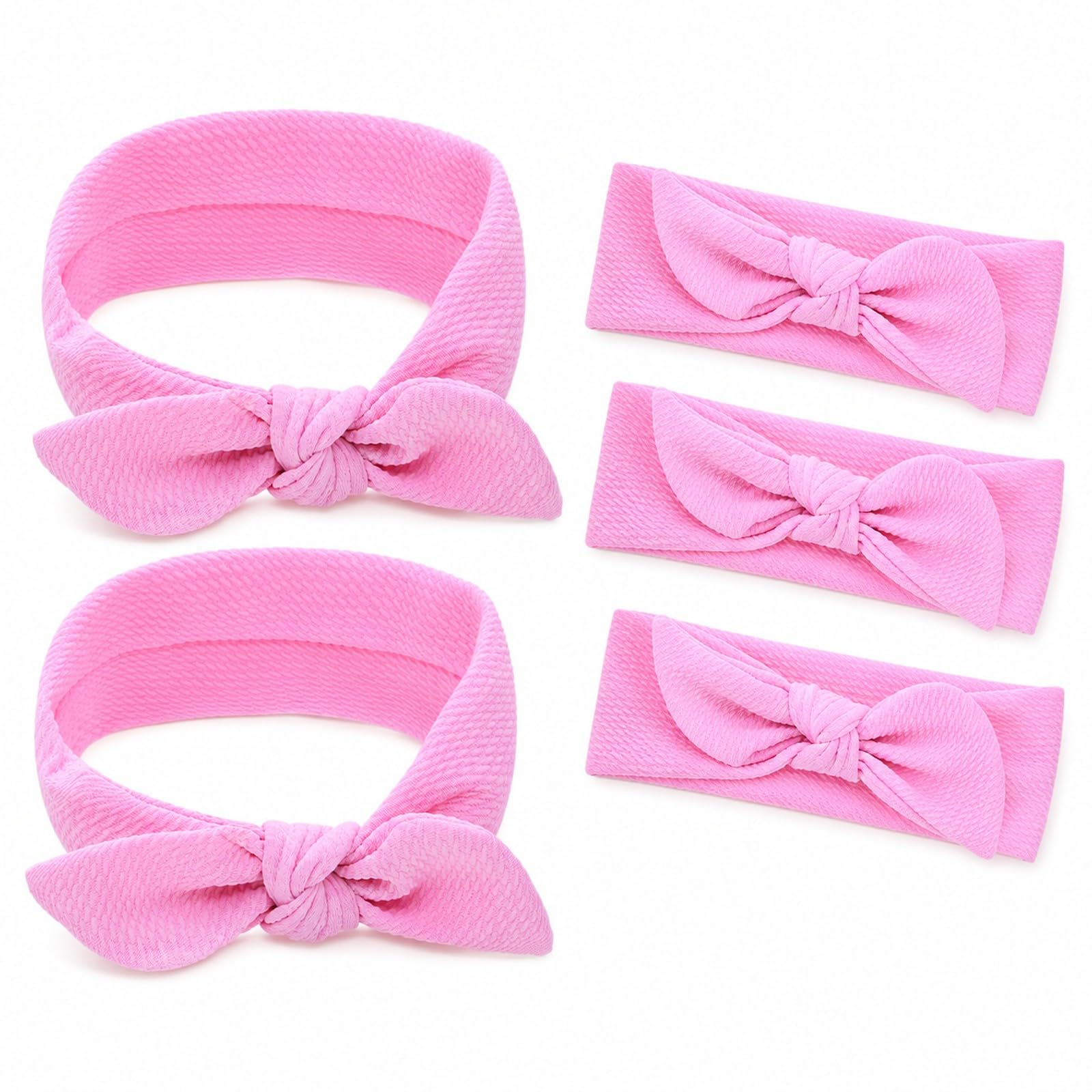 LUOZZY 5pcs Pet Stretchy Headband Cute Stretchy Bow Headgear Pet Headdress Dog Decorative Head Accessory, Pink