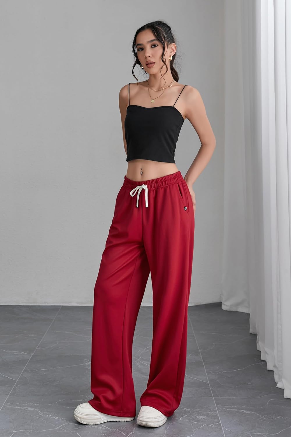 V.A.TOR 189 UNCO&BOROR Women's High Waisted Wide Leg Sweatpants Loose Fit Lounge Legging Pajama Pants with Drawstring - Image 7