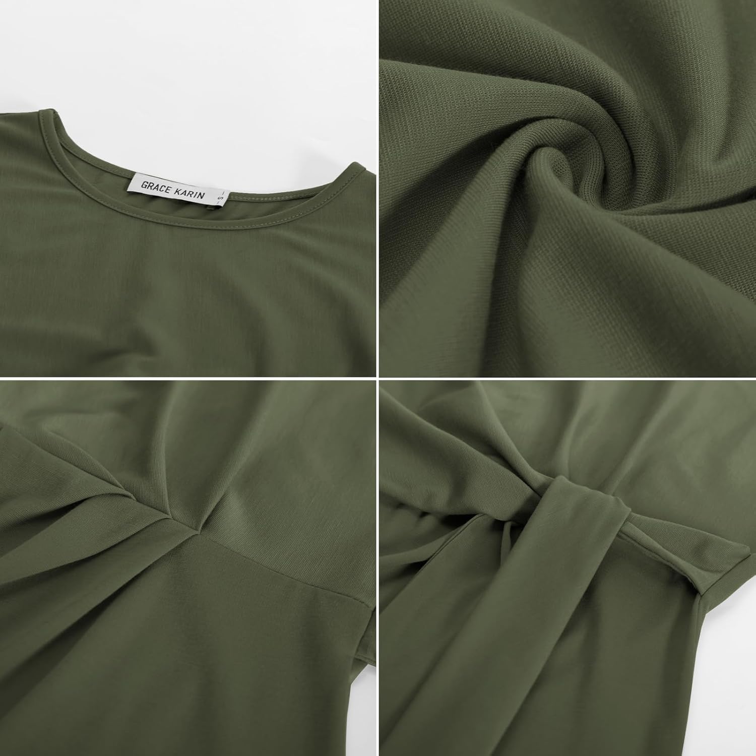 GRACE KARIN Womens Cap Sleeve Tops 2025 Summer Tie Waist Crew Neck Elegant Blouse Dressy Casual Work Business Shirts - Image 6