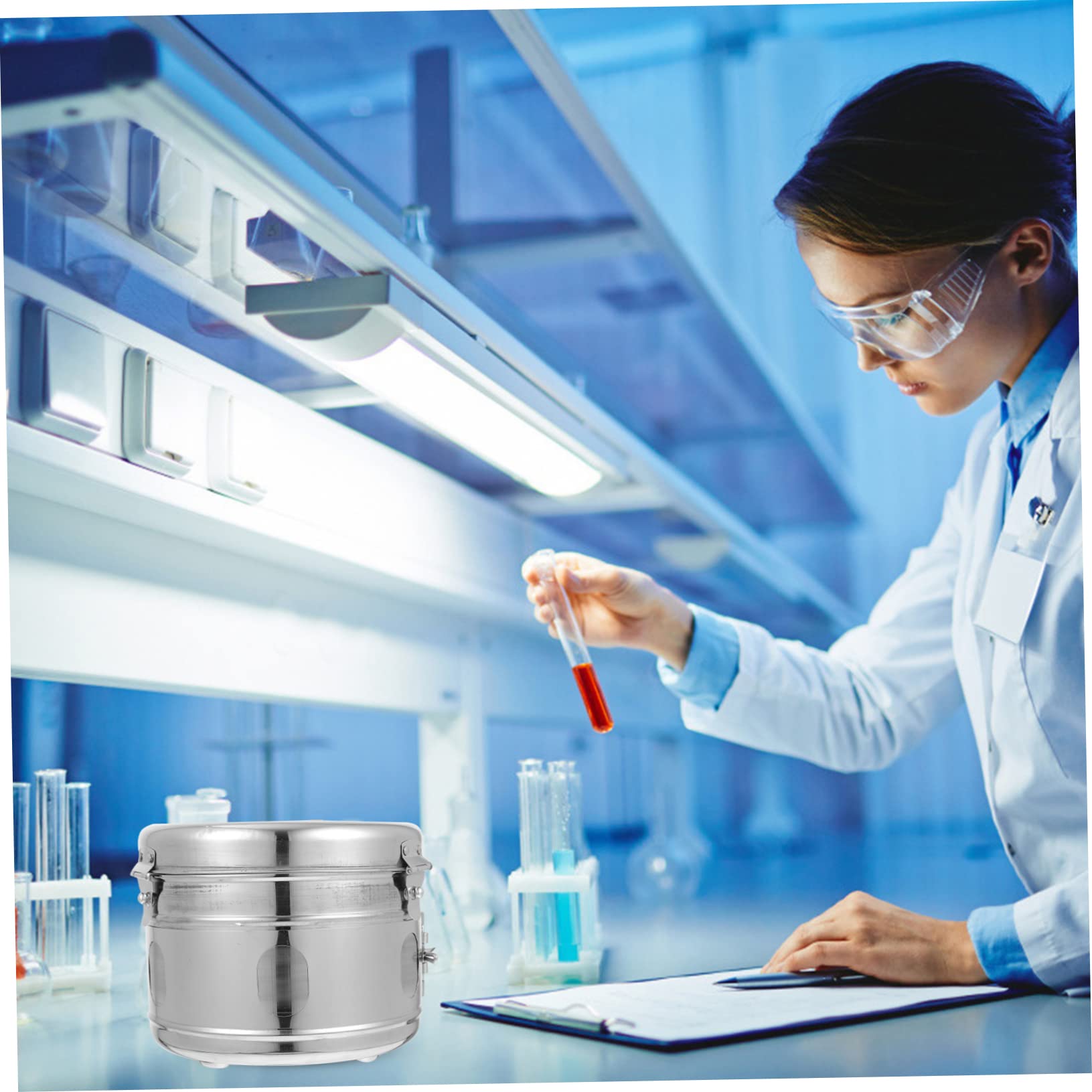 Barattolo Contenitore Multiuso in Acciaio Inossidabile 304 Chiusura Ermetica per Palline di Cotone e Medicazioni in Cliniche Professionali