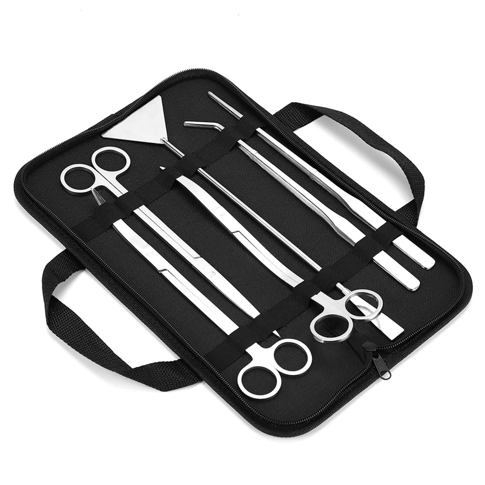 Acquario Aquascape Tools Kit, 6 in 1 Antiruggine per Piante Acquatiche Strumento per Aquascaping Pinzette in Acciaio Inox Forbici Spatola per Acquario Tank Clean Fish Tank Aquascape Tools Set