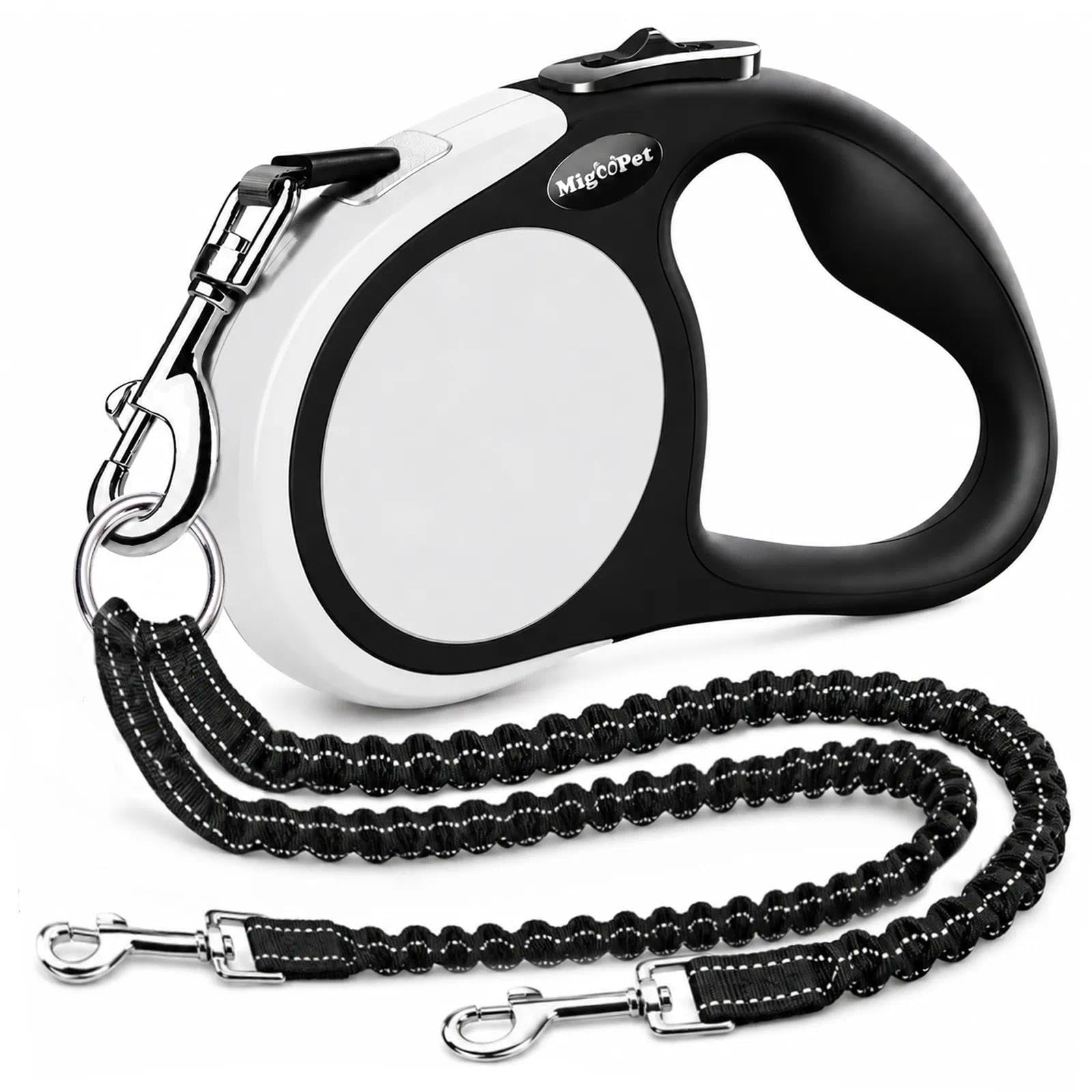 Double Retractable Dog Leash for Two Dogs, Combined Weight Up to 110 lbs (55 lbs Each) – 18.6 ft Tangle-Free Coupler Leash for Small to Medium Dogs (Purple)