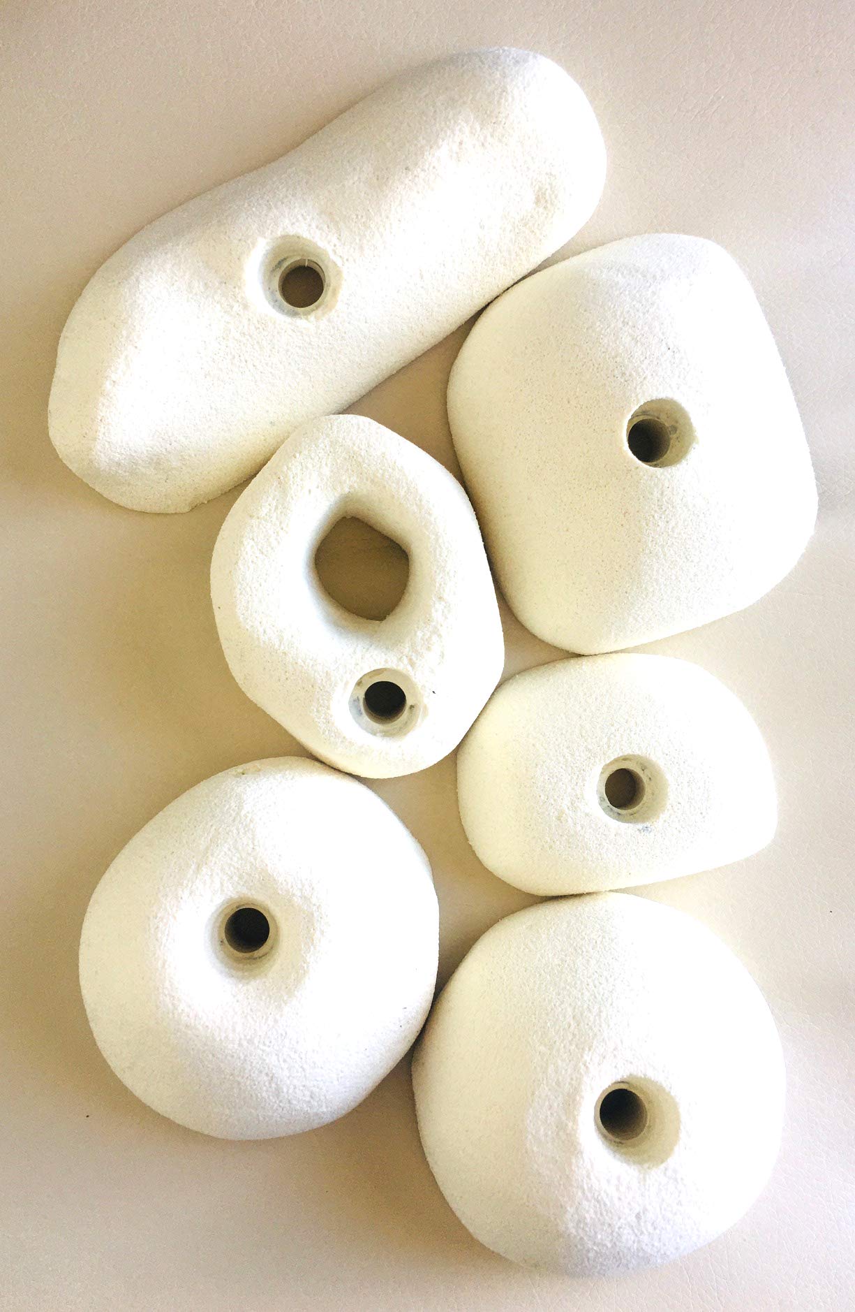 Climbing Holds Pack- 6 Large Bolt-on Holds with Various Difficulty (White)