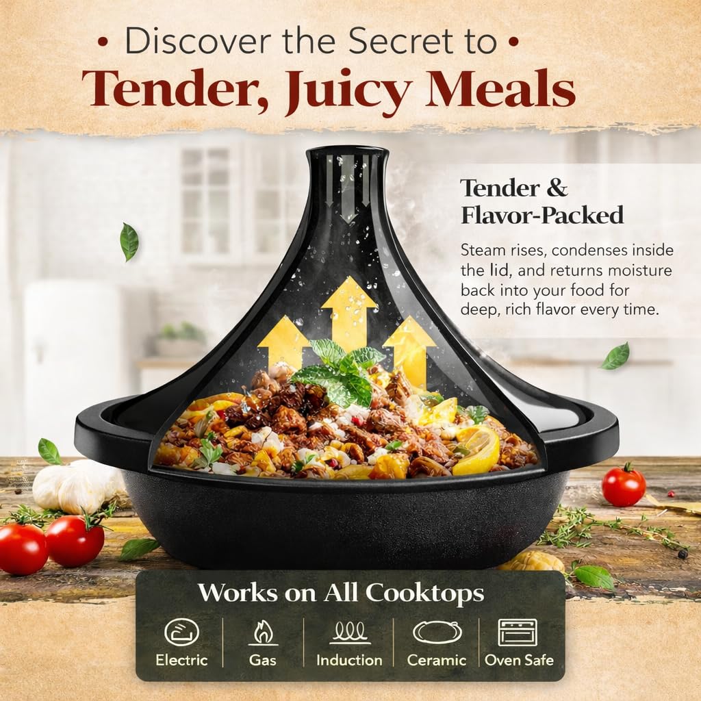 Swiss Line Tajine, 33 cm, nero in alluminio