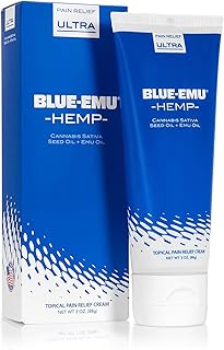 BLUE-EMU Ultra Hemp Arthritis Pain Relief Cream for Fast Joint & Muscle Relief, 3 Oz, 1 Pack